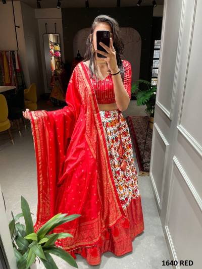 AAWIYA 1640 RED DESIGNER LEHENGA CHOLI WHOLESALER IN SURAT